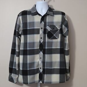 O'Neill Plaid Superfleece Standard Fit Long Sleeve Shirt Snap Button Mens Size M